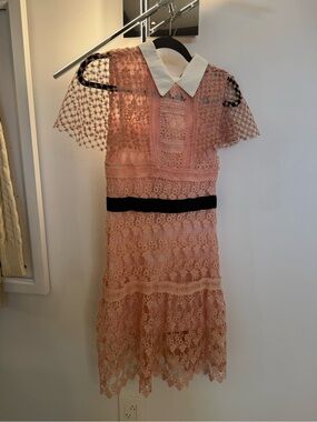 Haute Rogue Blush Pink Lace Dress